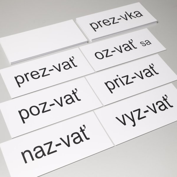 Pracovné karty Vybrané slová po Z, 33 kariet