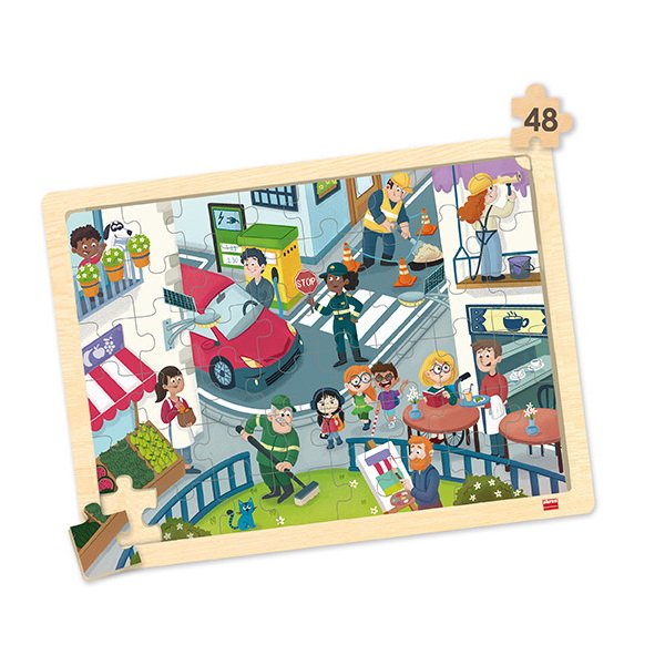 Sada puzzle Miesta, rešpekt a život v harmónii, 4v1