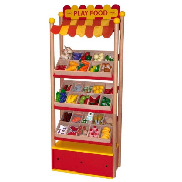Bigjigs Toys Predajný regál s príslušenstvom, 164 cm