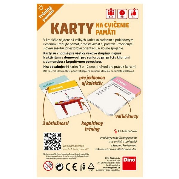 Dino Tréning pamäti Karty na cvičenie pamäti