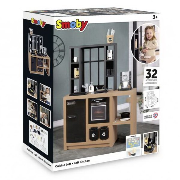 Smoby Kuchynka Loft s príslušenstvom, 32 ks