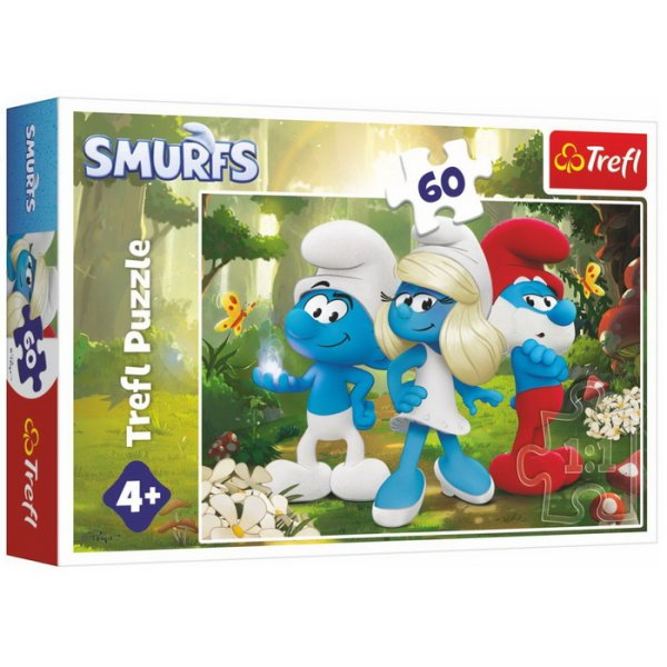 Trefl Puzzle Šmolkovia Začarovaný les, 60 dielikov