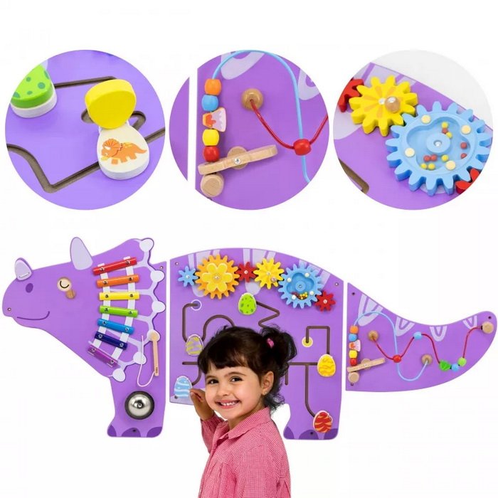Viga Drevená nástenná hra Dinosaurus, 140 cm
