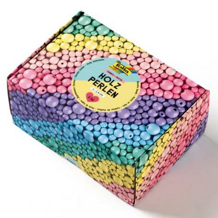 Folia Školská sada Drevené korálky - Pastelové, 1 kg