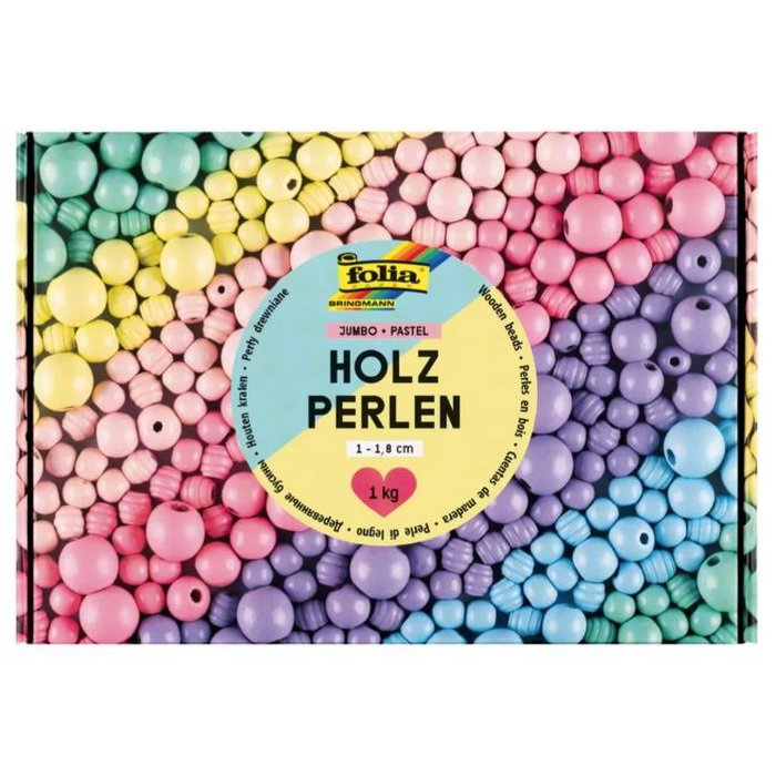 Folia Školská sada Drevené korálky - Pastelové, 1 kg