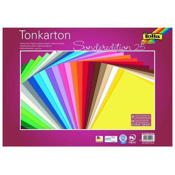 Folia Kartón farebný 35x50 220g, 25 listov