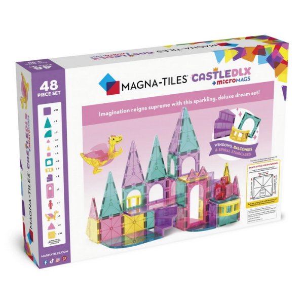 MagnaTiles Magnetická stavebnica microMAGS Zámok, 48 dielov