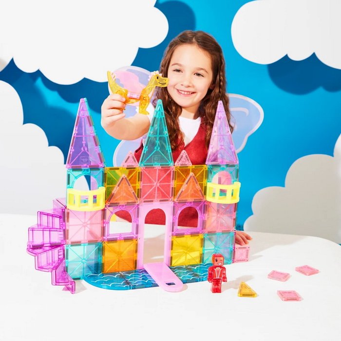 MagnaTiles Magnetická stavebnica microMAGS Zámok, 48 dielov