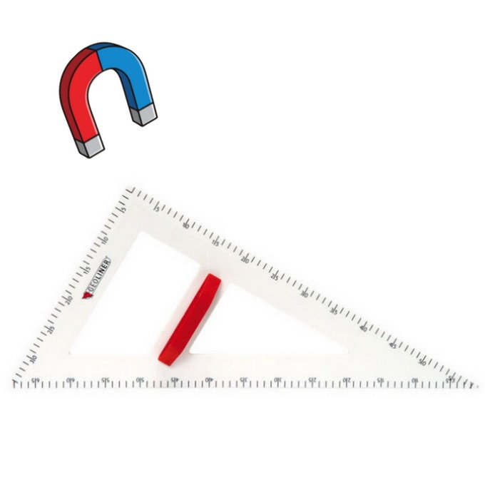 Magnetický rôznostranný tabuľový trojuholník, 60 cm