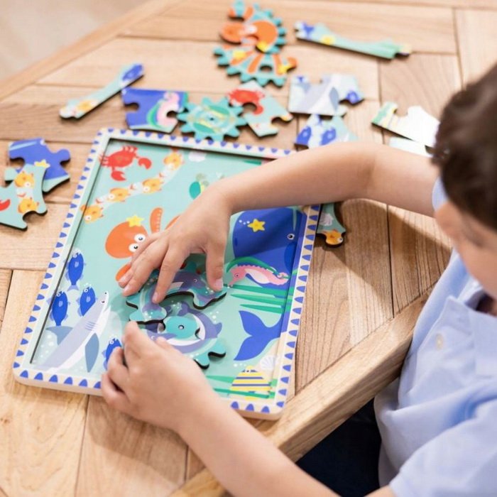 Melissa Puzzle Oceán s ozubenými kolieskami, 18 ks
