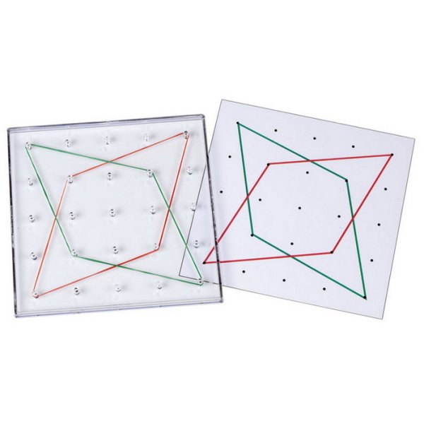 Betzold Geometrická priehľadná doska geoboard 15x15cm