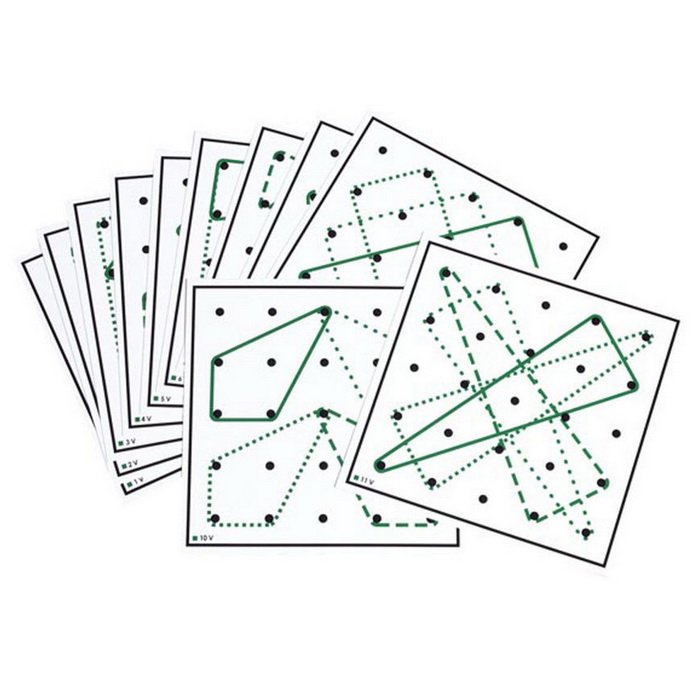 Betzold Pracovné karty pre geoboard, pre 2 a viac gumičiek, 12 ks