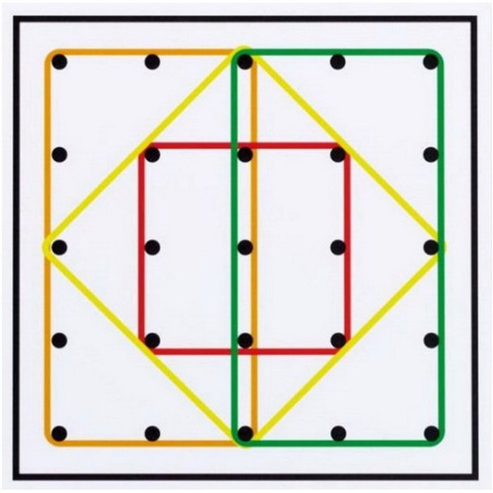 Betzold Pracovné karty pre geoboard, pre 1 gumičku, 12 ks