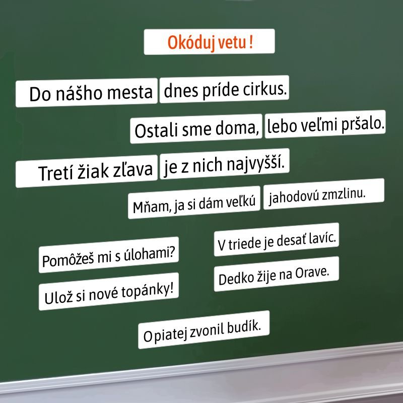 Slovné druhy - okóduj vetu