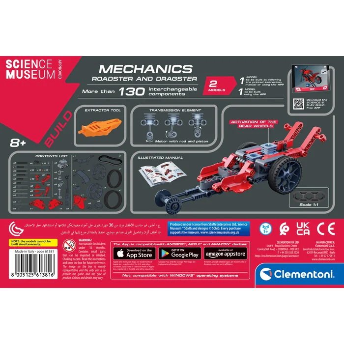 Clementoni Mechanické laboratórium Roadster a dragster, 130+ dielikov