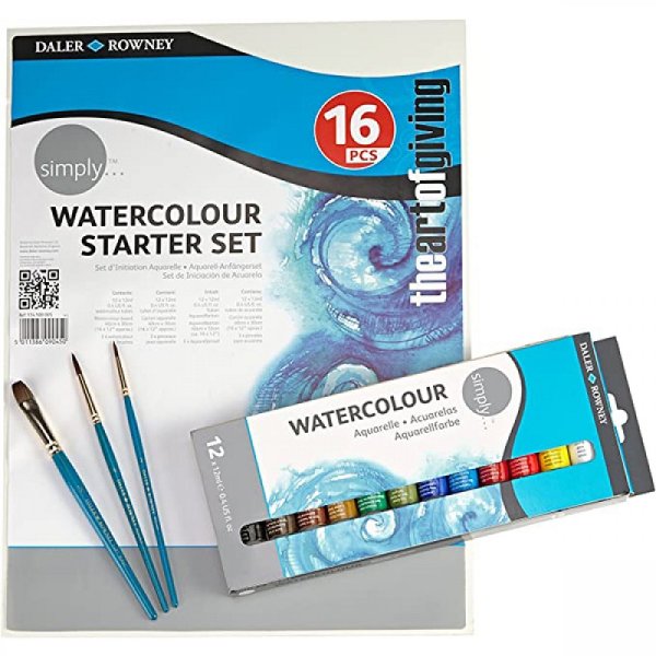 Daler-Rowney Akvarelové farby Simply - Starter set, 12 ks