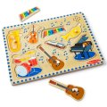 Melissa & Doug - Drevené puzzle so zvukmi - Hudobné nástroje