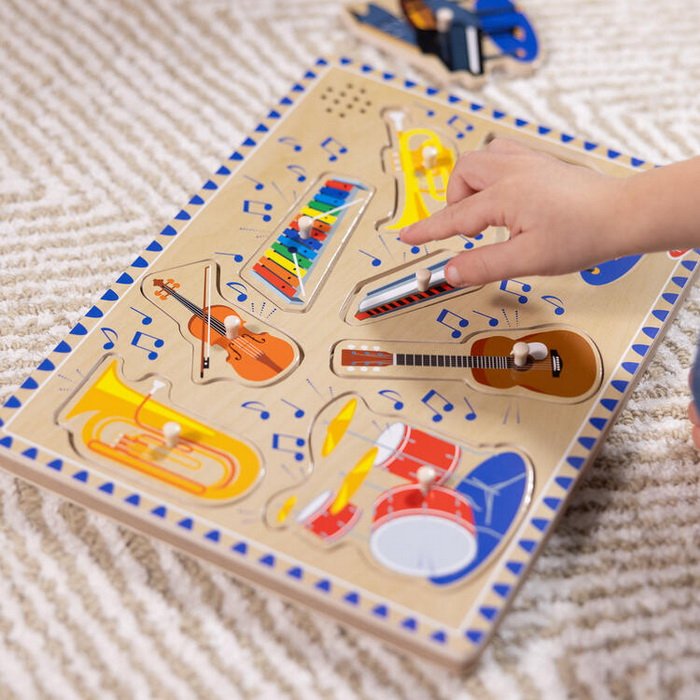 Melissa & Doug - Drevené puzzle so zvukmi - Hudobné nástroje