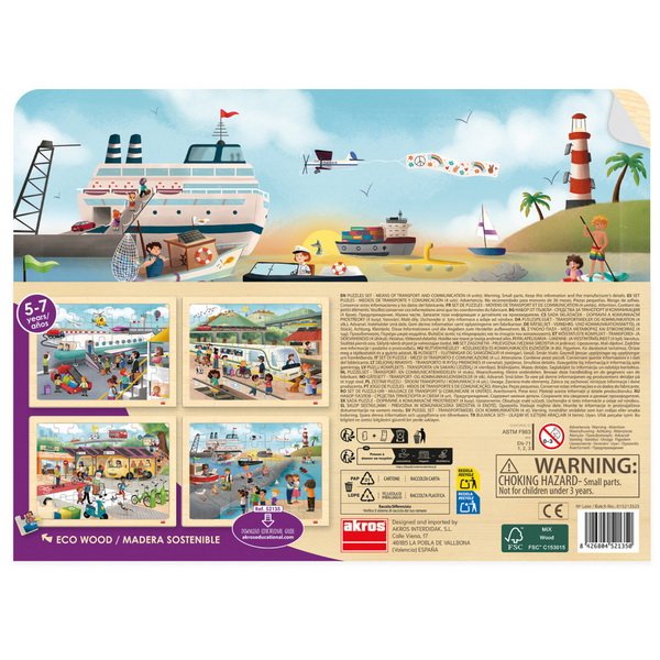 Drevené puzzle Doprava, 4v1