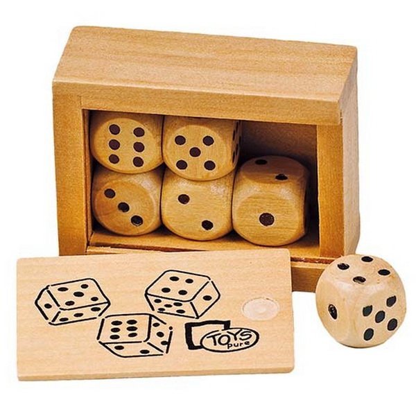 Drevené hracie kocky, 6 ks