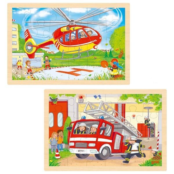 Goki Obojstranné puzzle Záchranári, 48 dielikov