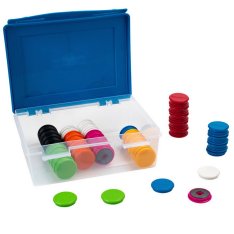 Betzold Školská sada tabuľových magnetov v boxe ø 3 cm, 80 ks