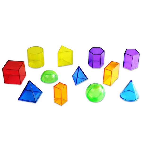 Betzold Geometrické telesá transparentné, 12 ks