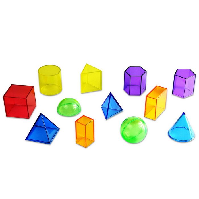 Betzold Geometrické telesá transparentné, 12 ks