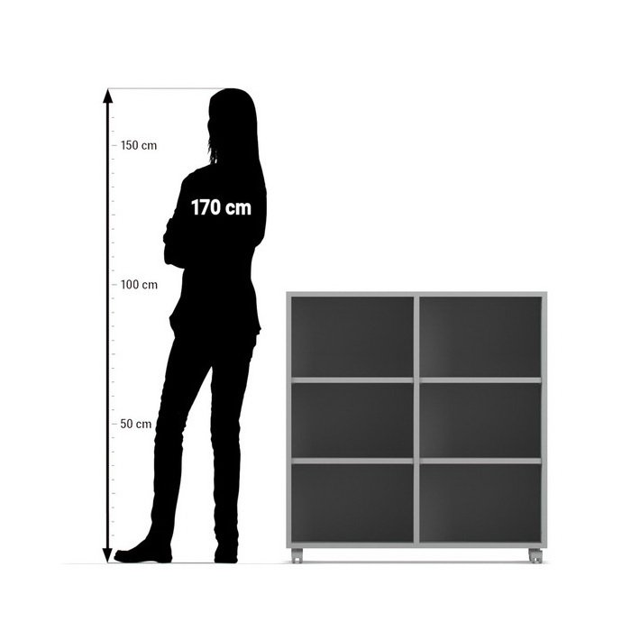 Betzold Mobilný regál Flexeo® so 6 priečinkami, 98 cm