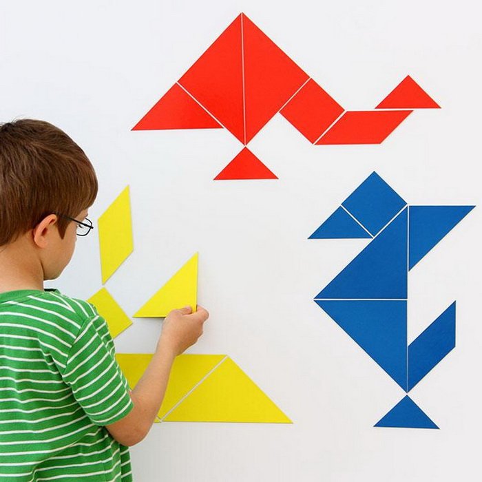 Betzold Magnetický tangram na tabuľu, 3 sety