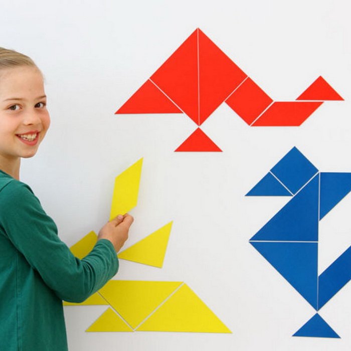 Betzold Magnetický tangram na tabuľu, 3 sety
