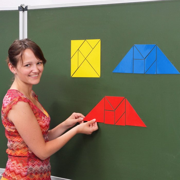 Betzold Magnetický tangram na tabuľu, 3 sety