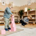 Betzold Montessori Ružová veža z kociek, 10 ks
