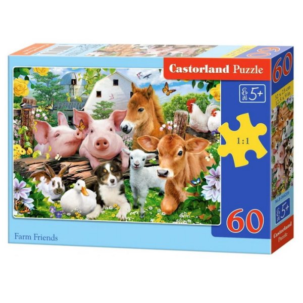 Castorland Puzzle Priatelia na farme, 60 dielikov