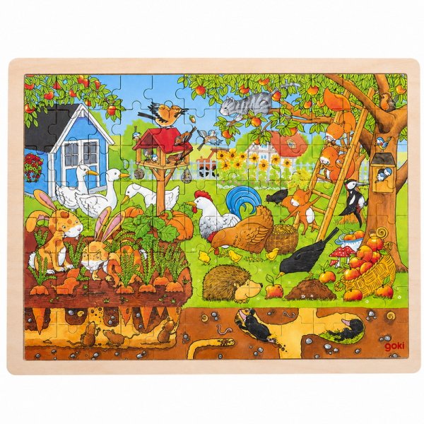Goki Drevené puzzle V našej záhrade, 96 dielikov