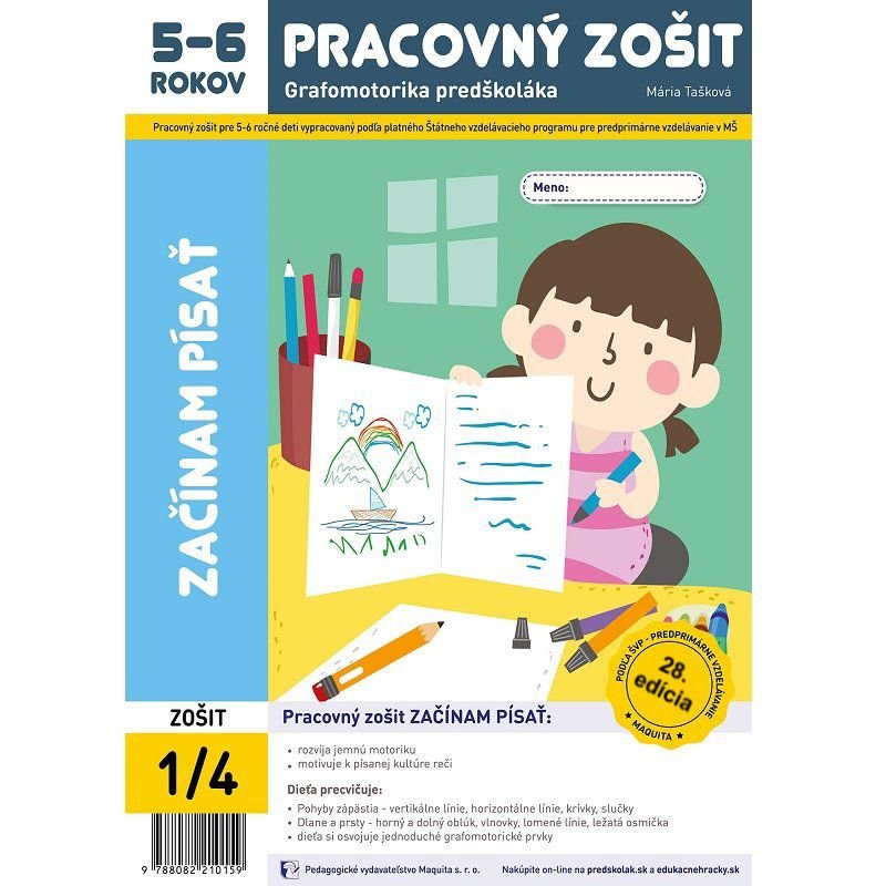 Začínam písať - pracovný zošit 5-6 ročných (2026, 28. edícia)
