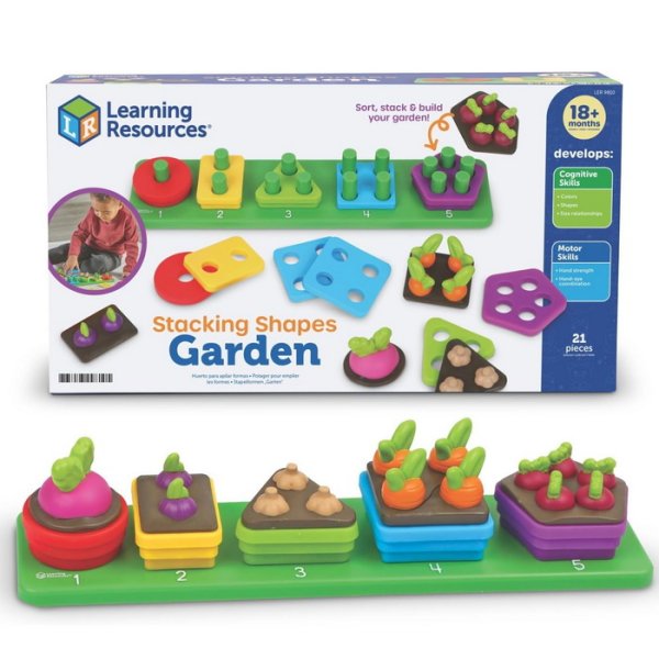 Learning Resources Stohovateľné tvary Záhradka, 21 ks