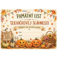 Pamätný list Tekvičková slávnosť, A5
