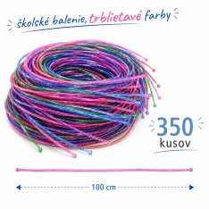 Školská sada bužírok trblietavé 100 cm, 350 ks