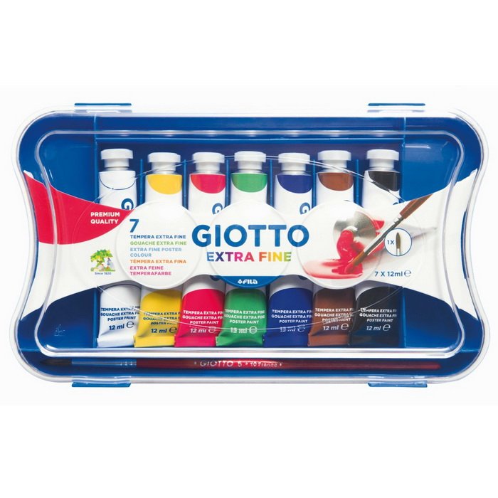 Giotto Temperové farby v tube 7 ks + štetec