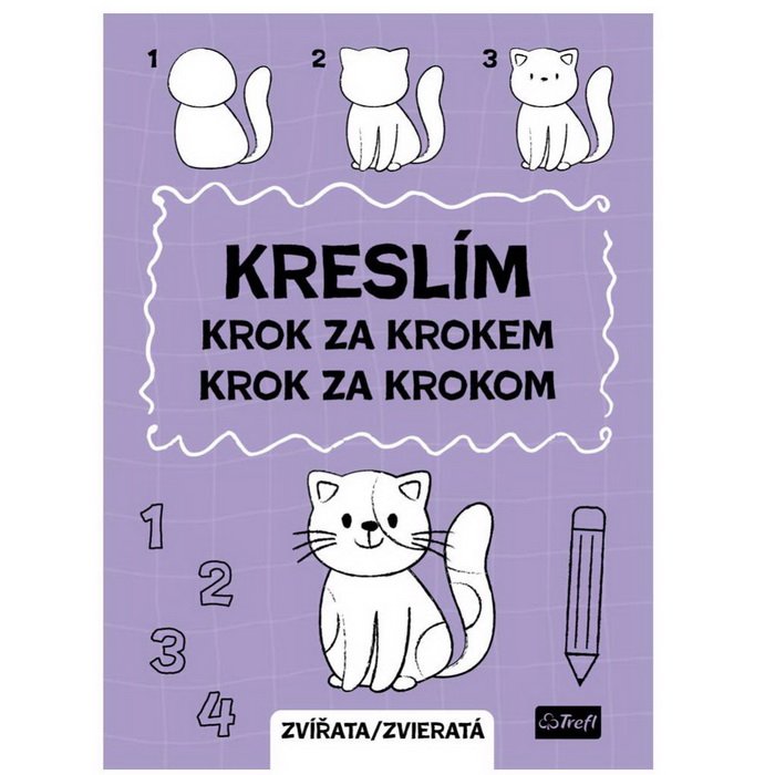 Trefl Pracovný zošit Kreslím krok za krokom Zvieratá, 24 strán