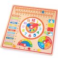 Bigjigs Toys Drevený kalendár s hodinami, anglický