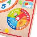 Bigjigs Toys Drevený kalendár s hodinami, anglický