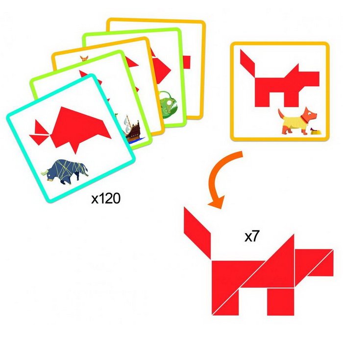 Djeco Sologic Tangram, 125 zadaní