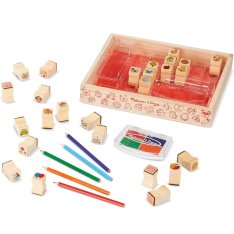 Melissa & Doug - Drevené pečiatky, 26 ks