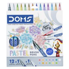 Doms Štetcové fixky pastelové, 14 ks