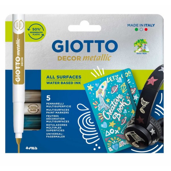 Giotto Decor Akrylové metalické fixky, 5 ks